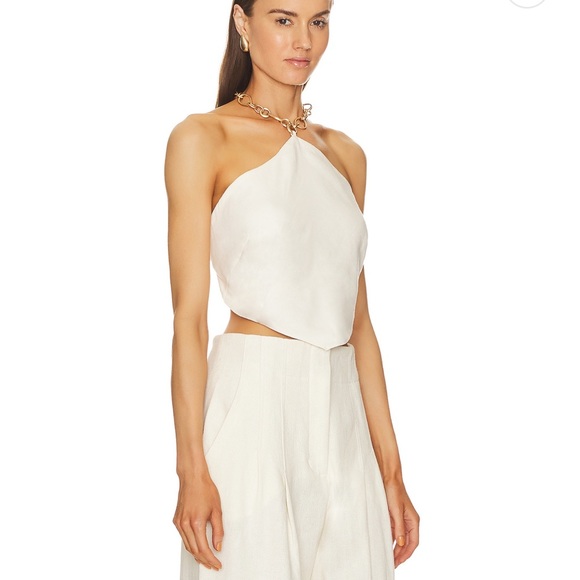 Brand new with tag Olivine top navy blue silk Cult Gaia size S - Picture 7 of 9